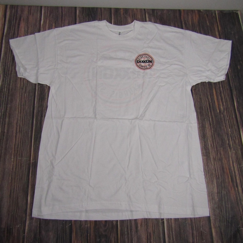 Dixxon Shirt Mens 2XL White Ride Fast Sturgis SD Graphic Tee Made in USA Cotton